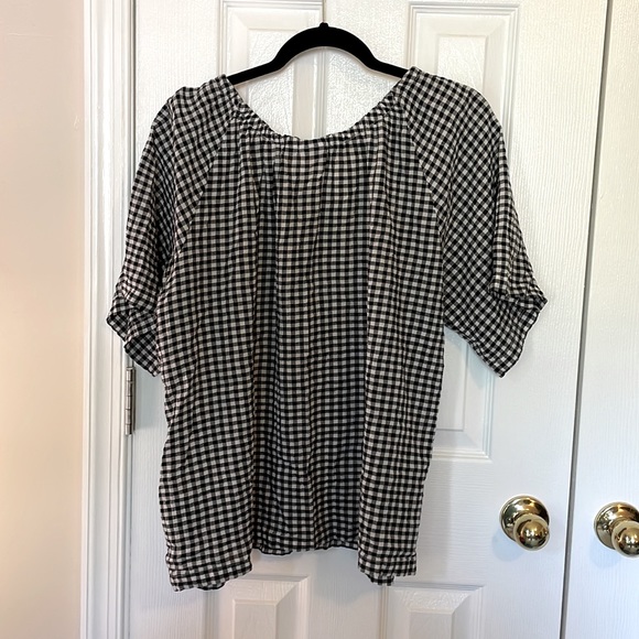 JW Anderson Black & White Linen Checkered Top, Size M - Picture 4 of 6